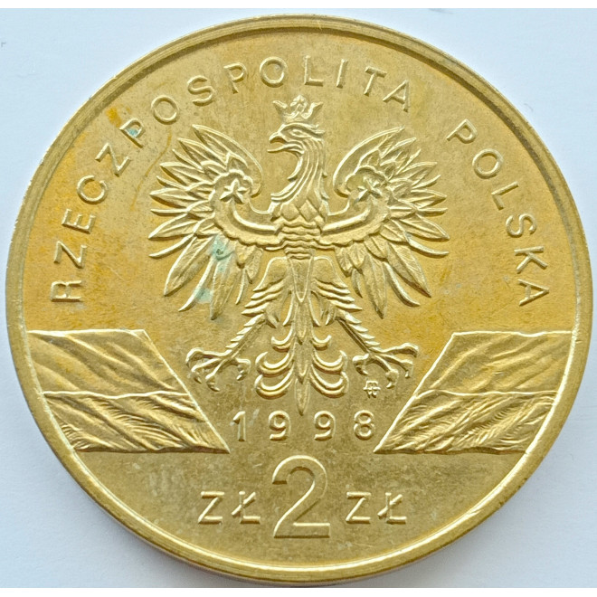Rewers monety 2 zł 1998 Zwierzęta świata: Ropucha paskówka