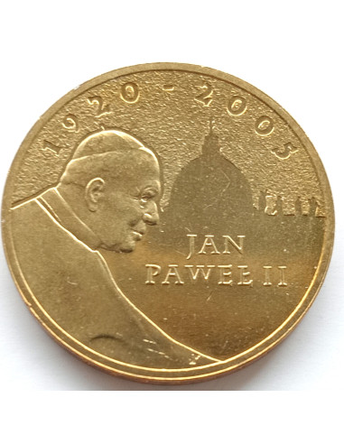 Awers monety 2 zł 2005 Papież Jan Paweł II
