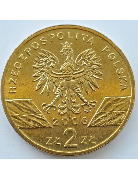 Rewers monety 2 zł 2006 Zwierzęta świata: Świstak łac. Marmota marmota