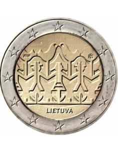 Awers monety Litwa 2 euro 2018 Litewski Festiwal Pieśnii Tańca