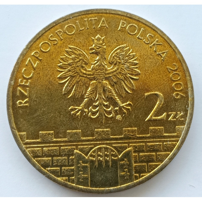 Rewers monety 2 zł 2006 Sandomierz – woj. świętokrzyskie