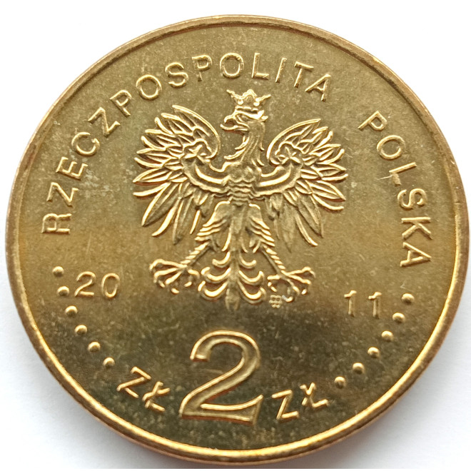 Rewers monety 2 zł 2011 Smoleńsk pamięci ofiar 10.04.2010 r.