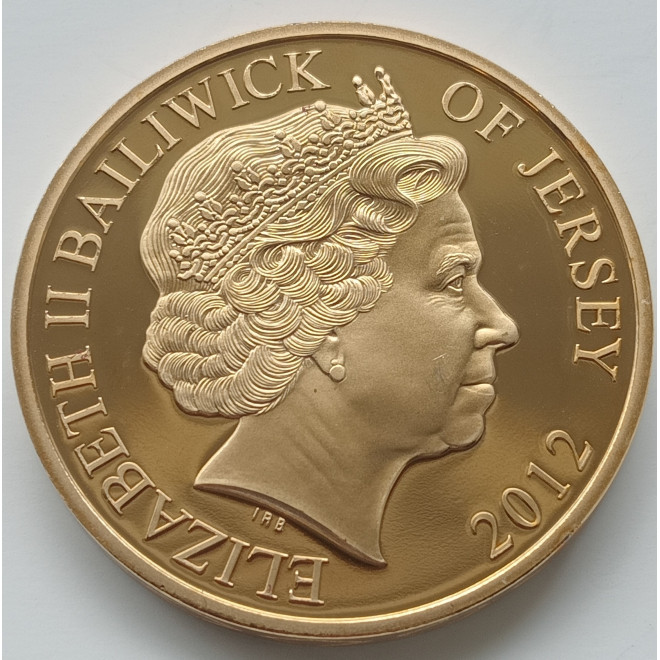 Rewers monety Jersey 50 Pensów 2012 60. rocznica koronacji Elżbiety II