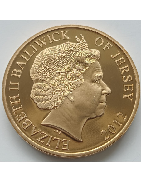 Rewers monety Jersey 50 Pensów 2012 60. rocznica koronacji Elżbiety II