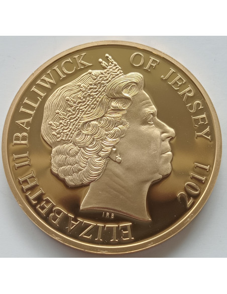 Rewers monety Jersey 50 Pensów 2011 Elżbieta II