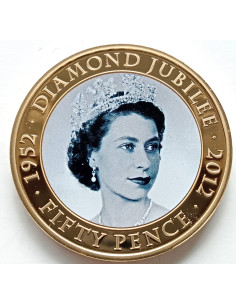 Awers monety Jersey 50 Pensów 2011 Elżbieta II