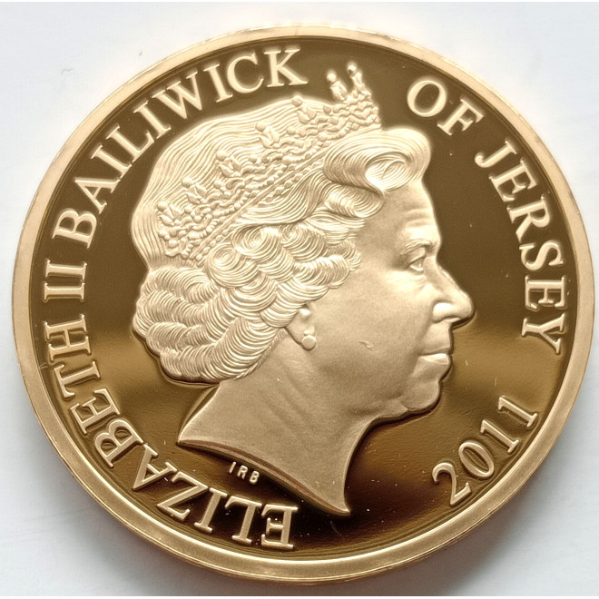 Rewers monety Jersey 50 Pensów 2011 Elżbieta II