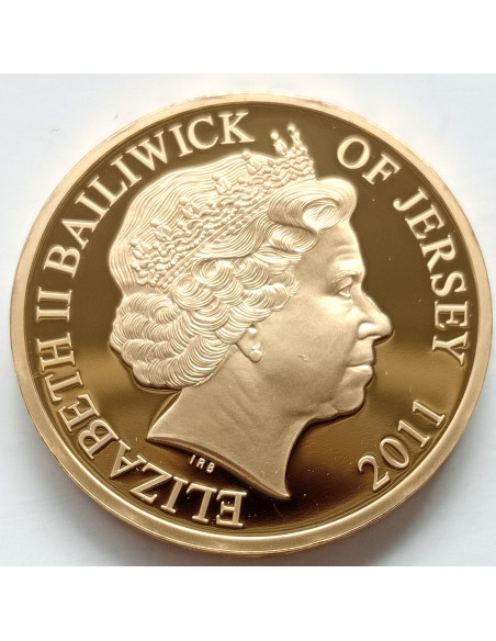 Rewers monety Jersey 50 Pensów 2011 Elżbieta II