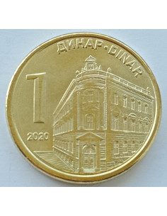 Awers monety Serbia 1 Dinar 2020 magnetyczna