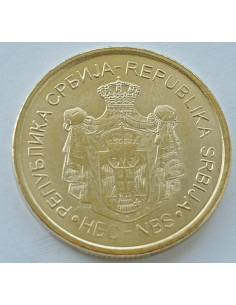 Awers monety Serbia 1 Dinar 2020 magnetyczna 2