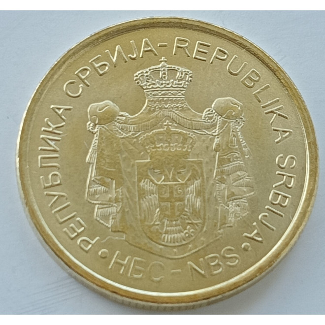 Rewers monety Serbia 1 Dinar 2020 magnetyczna