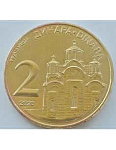 Awers monety Serbia 2 Dinary 2020 magnetyczna