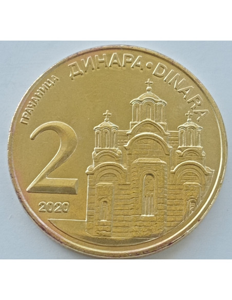 Awers monety Serbia 2 Dinary 2020 magnetyczna