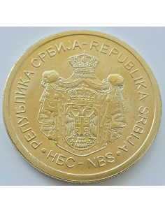 Awers monety Serbia 5 Dinar 2020 magnetyczna 2