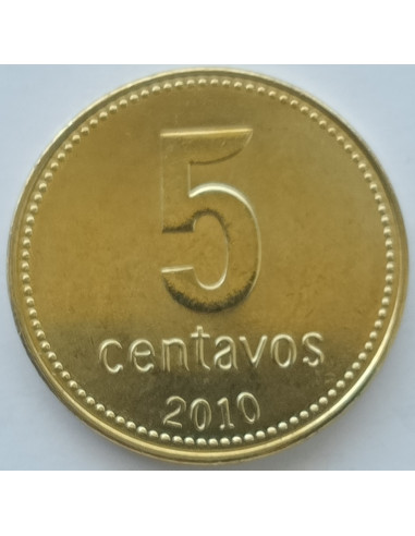 Awers monety Argentyna 5 Centavo 2010 magnetyczna