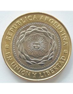 Awers monety Argentyna 2 Peso 2011 2
