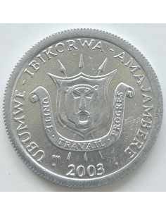 Awers monety Burundi 1 Frank 2003 2