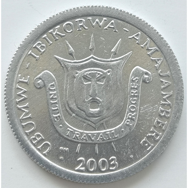 Rewers monety Burundi 1 Frank 2003
