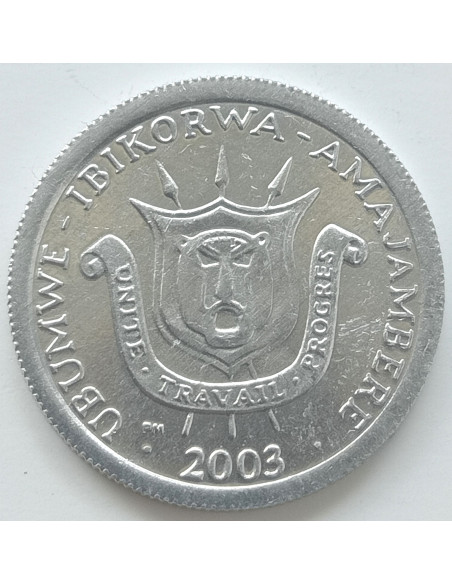 Rewers monety Burundi 1 Frank 2003