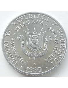 Awers monety Burundi 5 Franków 1980 2