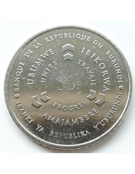 Rewers monety Burundi 50 Franków 2011