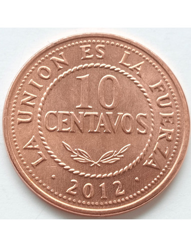 Awers monety Boliwia 10 Centavo 2012