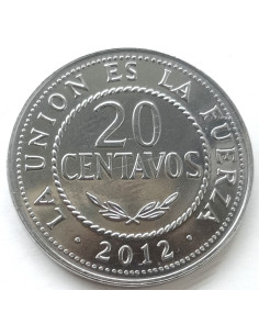 Awers monety Boliwia 20 Centavo 2012