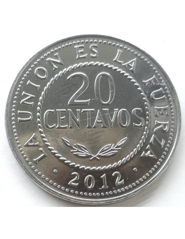 Awers monety Boliwia 20 Centavo 2012