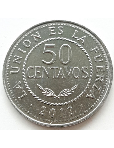 Awers monety Boliwia 50 Centavo 2012