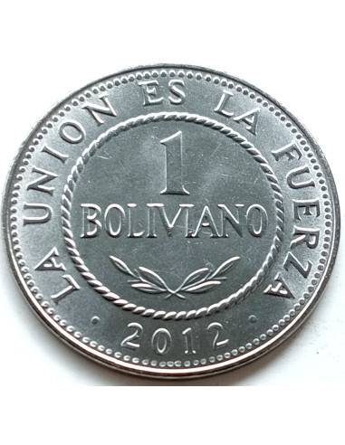 Awers monety Boliwia 1 Boliviano 2012