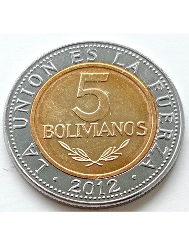 Awers monety Boliwia 5 Boliviano 2012