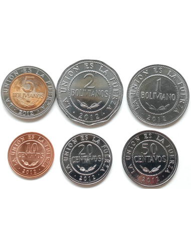 Awers monety Boliwia zestaw monet 2012