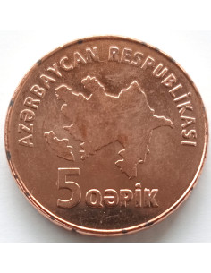 Awers monety Azerbejdżan 5 Qepik 2006 bez daty 2