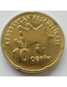 Awers monety Azerbejdżan 10 Qepik 2006 bez daty 2