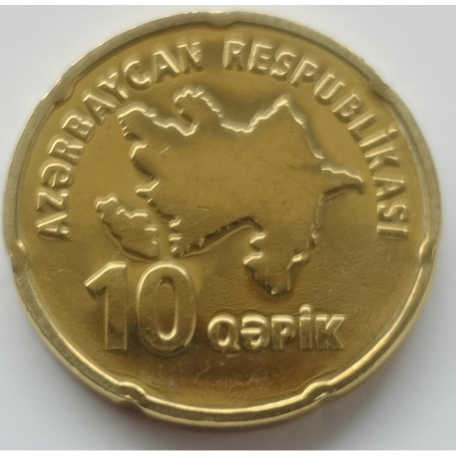 Rewers monety Azerbejdżan 10 Qepik 2006 bez daty