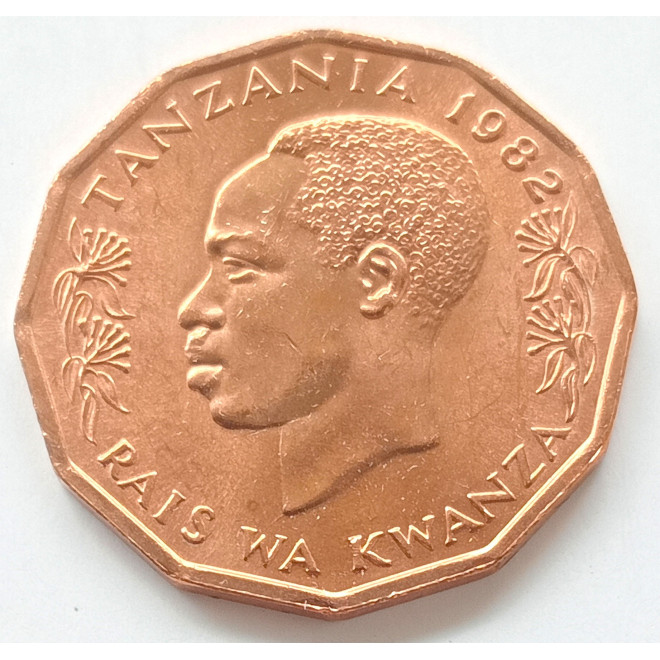 Rewers monety Tanzania 5 Senti 1982