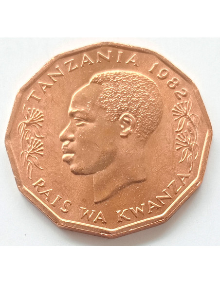 Rewers monety Tanzania 5 Senti 1982