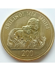 Awers monety Tanzania 200 Shilingi 1998 Lwy