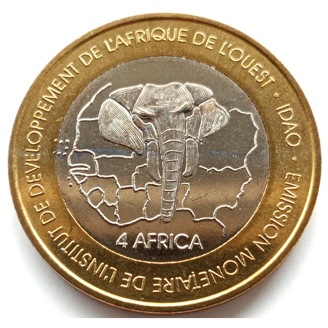 Rewers monety Togo 6 000 Franków 2003