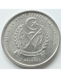 Awers monety Sahara Zachodnia 2 Peset 1992 2