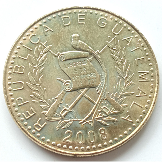 Rewers monety Gwatemala 1 Quetzal 2008