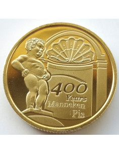 Awers monety Belgia 25 euro 2019 400. Rocznica Siusiający chłopiec – symbol Brukseli