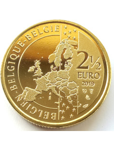 Awers monety Belgia 25 euro 2019 400. Rocznica Siusiający chłopiec – symbol Brukseli 2