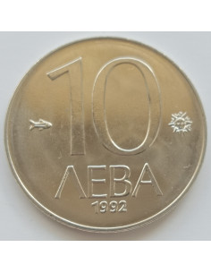 Awers monety Bułgaria 10 Lew 1992 2