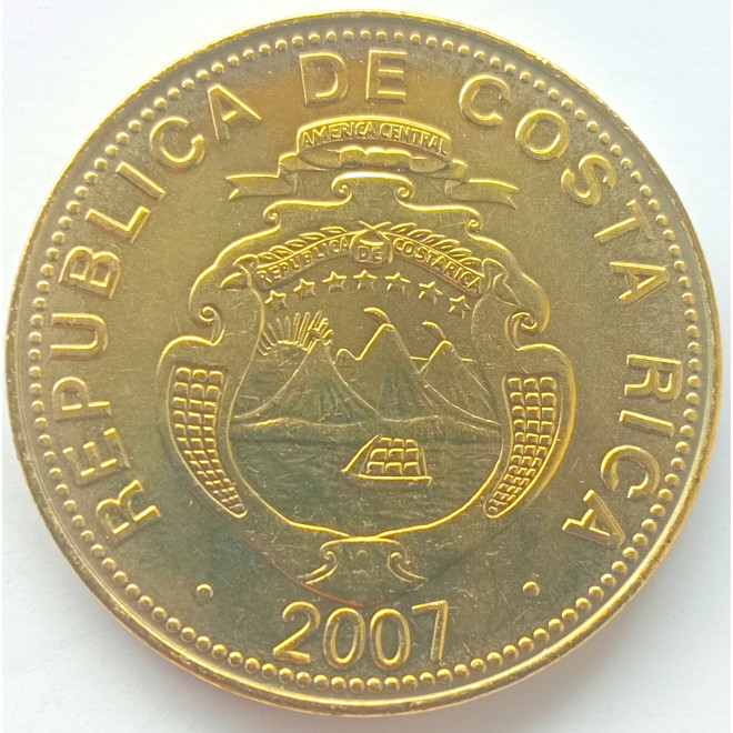 Rewers monety Kostaryka 50 Colon 2007 magnetyczna