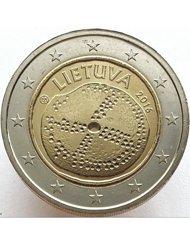 Awers monety Litwa 2 euro 2016 Kultura bałtycka