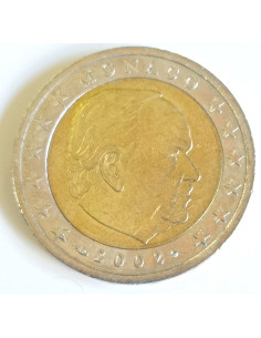 Awers monety Monako 2 euro 2002 Książę Rainer III