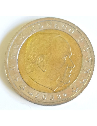 Awers monety Monako 2 euro 2002 Książę Rainer III