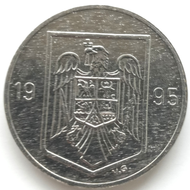 Rewers monety Rumunia 10 lei 1995 Republika Rumunii