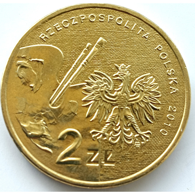 Rewers monety 2 zł 2010 Polscy malarze XIX/XX wieku – Artur Grottger